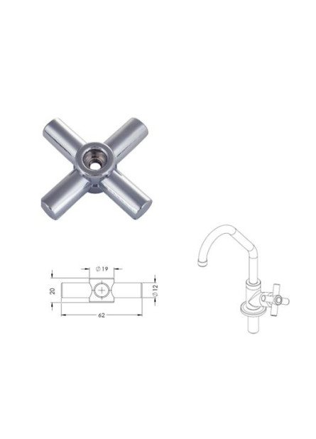 389 - BOTÃO C-40 ABS CROMADO