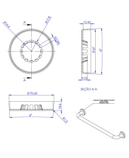 1002 - CANOPLA PARA BARRA DE APOIO COM GARRA