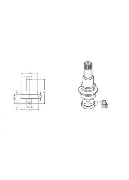 1014-N - VEDANTE ½” C/ PINO NYLON. C/ BORRACHA