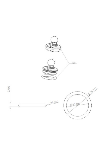 103 - GUARNIÇÃO P/ TAMPÃO CROMADO