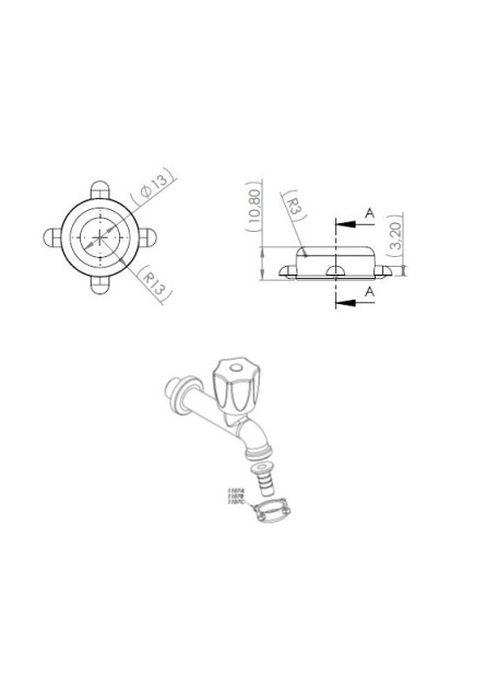1106-B - PORCA DE  1/2 BRONZE