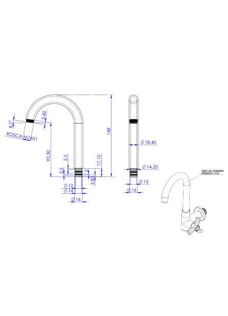 1110 - TUBO 5/8 "U" BAIXO ABS MONTADO