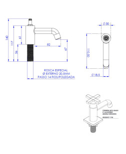 1196 - TORNEIRA BICA BAIXA PARA LAVATÓRIO REDONDA 