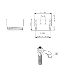 1261 - GUIADOR ABS CROM. P/ 1194 C/ ANEL