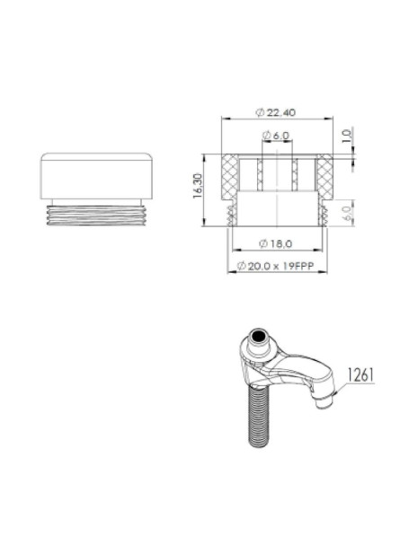 1261 - GUIADOR ABS CROM. P/ 1194 C/ ANEL