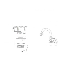 1375 - BOTÃO CROMADO DE ROSCA C-52 E ACESSÓRIO