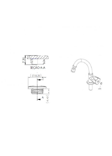 1375 - BOTÃO CROMADO DE ROSCA C-52 E ACESSÓRIO