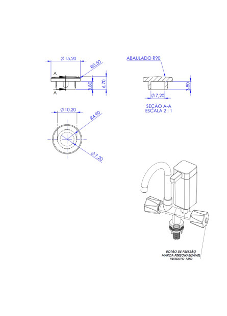1380 - BOTÃO PRESSÃO COM MARCA PERSONALIZÁVEL