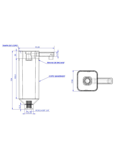 1500 - COPO DE FILTRO QUADRADO COM VELA