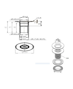1524 - VALVULA LAVATORIO BRANCA COMPLETA