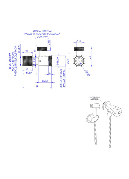 1739 - CORPO DA DUCHA HIGIÊNICA