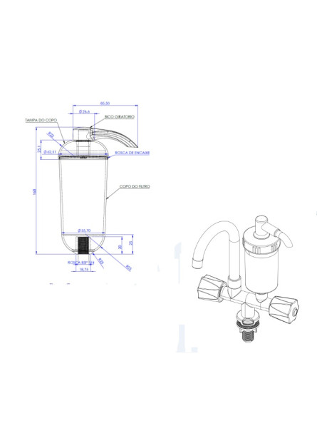 1801 - COPO DE FILTRO SEM VELA BLINDADA