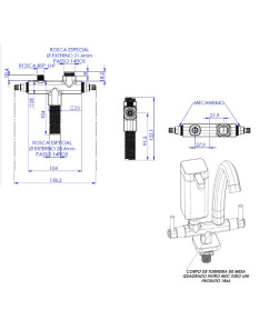 1866-PI - CORPO TORNEIRA MESA QUAD FILTRO MEC TUBO UNIV PR