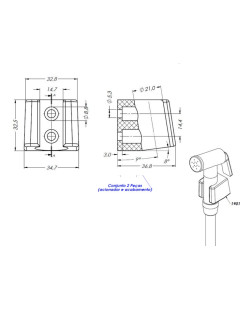1901A - SUPORTE DE DUCHA COM PARAFUSO E BUCHA