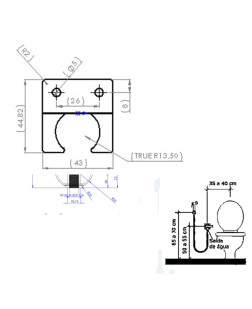 1902 - SUPORTE SIMPLES DE DUCHA HIGIÊNICA