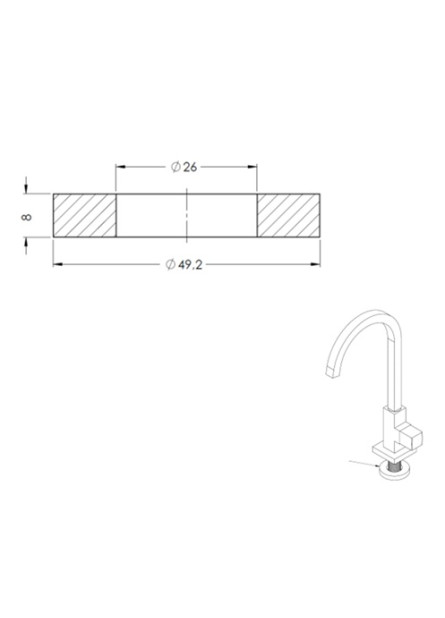 2050-B APOIO P/ CANOPLA LINHA LUXO BRANCO