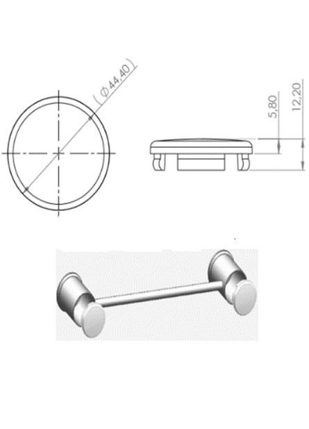 2064 - BOTÃO PARA ACESSÓRIO CROMADO