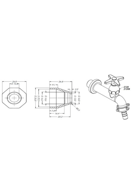 2120 - CANOPLA MVI CROMADA