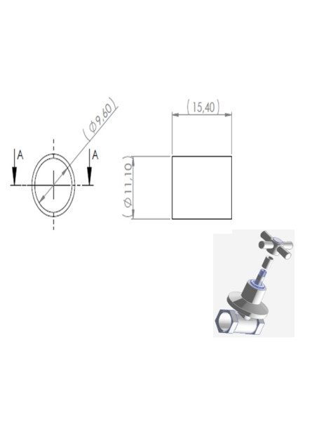2170 - TUBINHO CROMADO PARA REGISTRO 10 MM