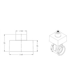 243 - CANOPLA 1.1/2” CROMADA QUADRADA C-50
