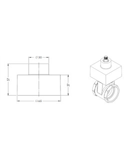 243 - CANOPLA 1.1/2” CROMADA QUADRADA C-50
