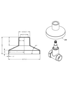 244 - CANOPLA 1.1/2” CROMADA C-50