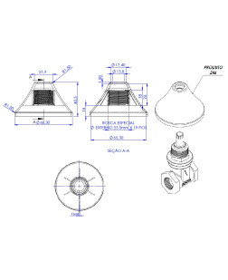 246 - CANOPLA BASE DOCOL C/ROSCA 1 1/2 CROMADO