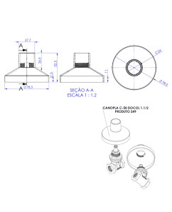 243 - CANOPLA 1.1/2” CROMADA QUADRADA C-50