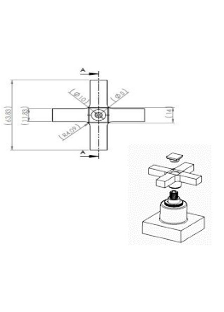 2493 - VOLANTE CRUZETA QUADRADA C-29 