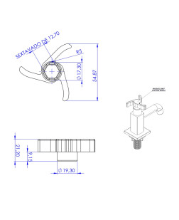 2497 - VOLANTE TRIZETA QUADRADA C-23