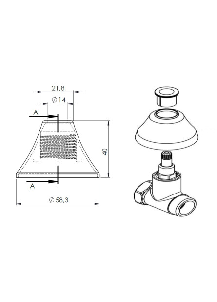 2554 - CANOPLA BASE DOCOL C/ ROSCA 3/4 CR