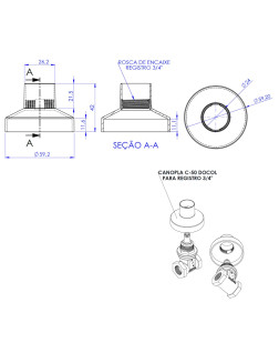 2559 - CANOPLA C-50 DOCOL 3/4 CR