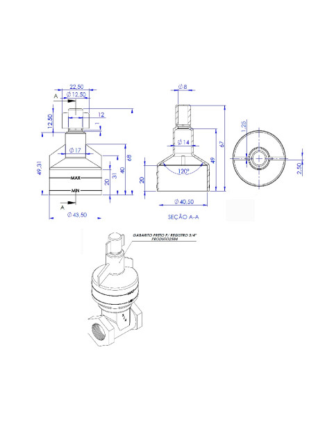 2584 - GABARITO PRETO PARA REGISTRO 3/4