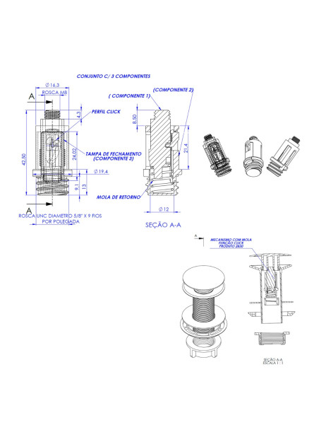 2830 - MECANISMO P/ VALVULA CLICK