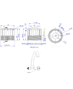 2887-N - CANOPLA M18 FURO 10MM