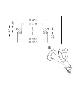 313-G - ARRUELA PVC FURO 21MM