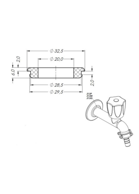 313-M - ARRUELA PVC FURO 20MM