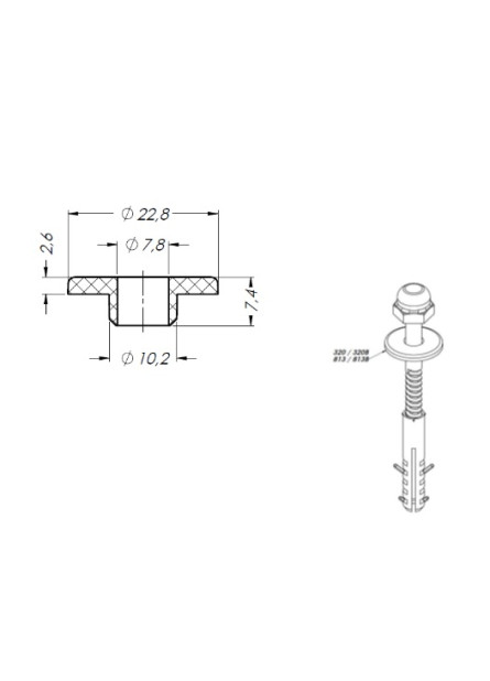 320 - ARRUELA ABS CROM. P/ BUCHA 10MM