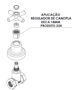 334-CR REGULADOR CANOPLA DECA CR 18 MM 