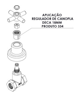 334-CR REGULADOR CANOPLA DECA CR 18 MM 