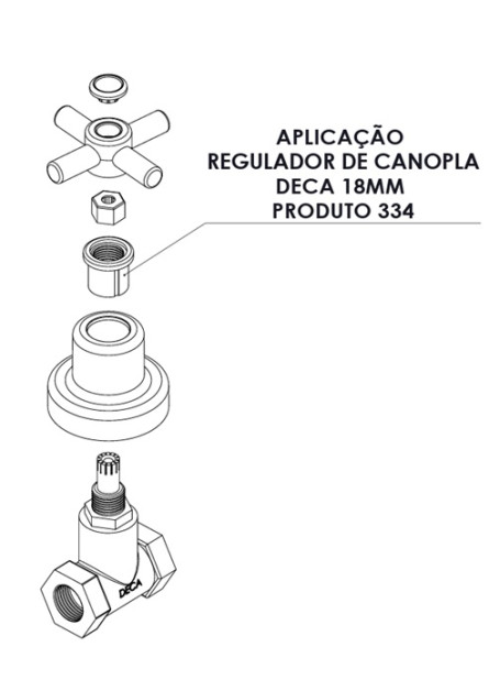 334-CR REGULADOR CANOPLA DECA CR 18 MM 