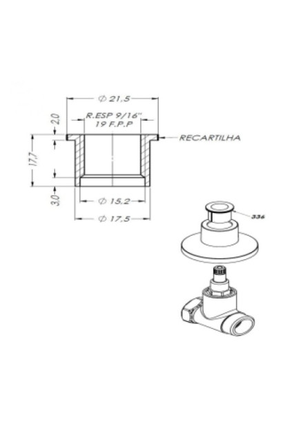 336 - REGULADOR CANOPLA NYLON 18MM
