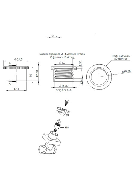 338 - REGULADOR CANOPLA NYLON 10MM