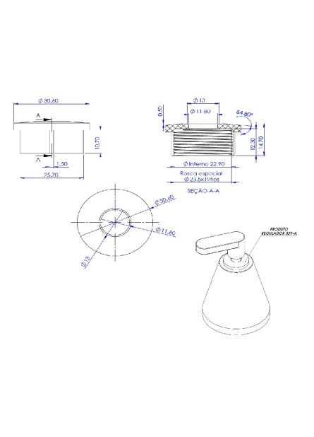 339-A - REGULADOR DE CANOPLA DOCOL CROMADO