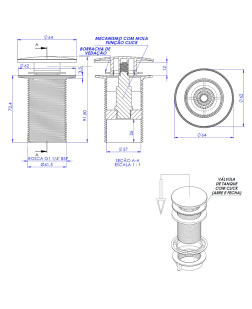 3491 - VALVULA CLICK DE  TANQUE C/ BOTÃO GR CR