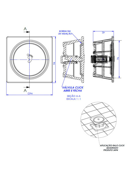 3494 - RALO CLIC QUADRADO CR