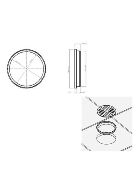 3501 - PORTA GRELHA REDONDA CROMADA 150MM