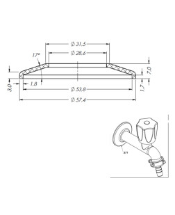 371 - CANOPLA CROMADA DESLIZANTE