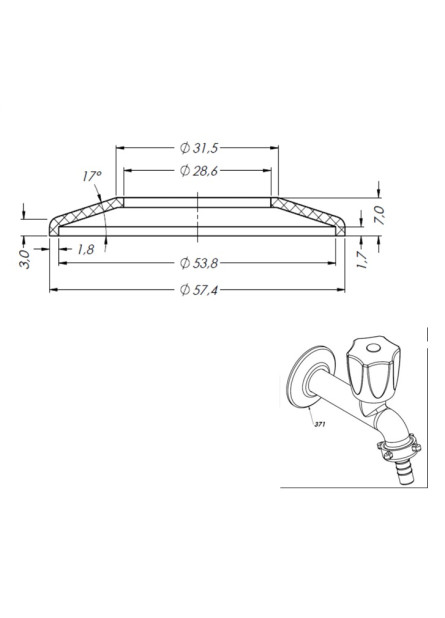 371 - CANOPLA CROMADA DESLIZANTE