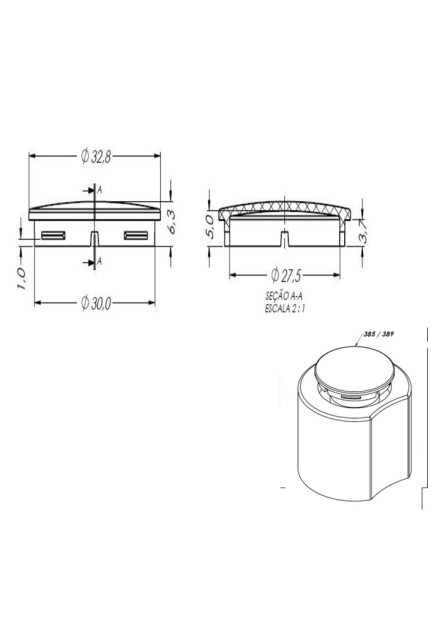 385 - BOTÃO C-40 ABS PRETO